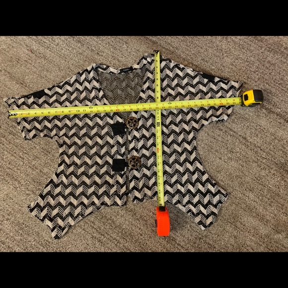 Top/other-Kaktus, swing flow zig zag thin artistic top, mesh, shark tail hem, M - Picture 17 of 17